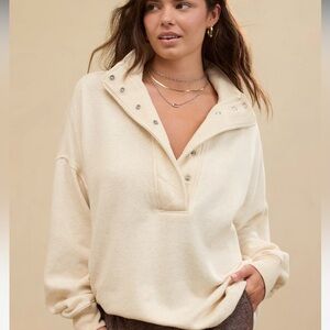 Aerie Getaway Quarter Snap Sweatshirt